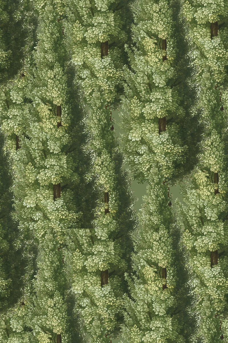 green bold trees wallpaper pattern repeat
