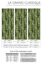 green bold trees peel and stick wallpaper specifiation