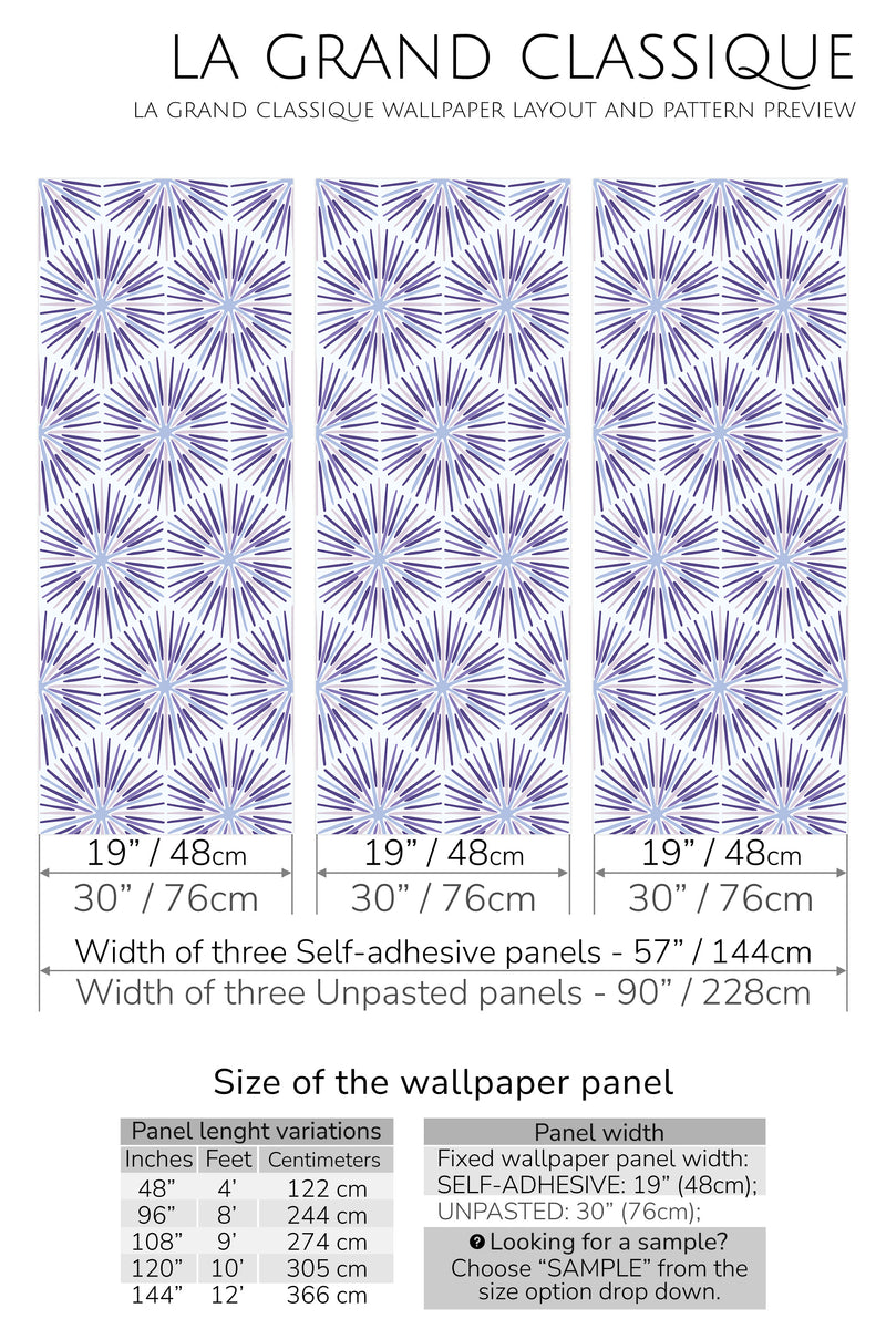 purple star tile peel and stick wallpaper specifiation