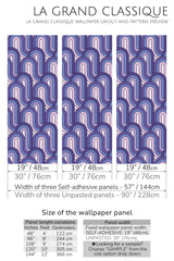 purple retro peel and stick wallpaper specifiation