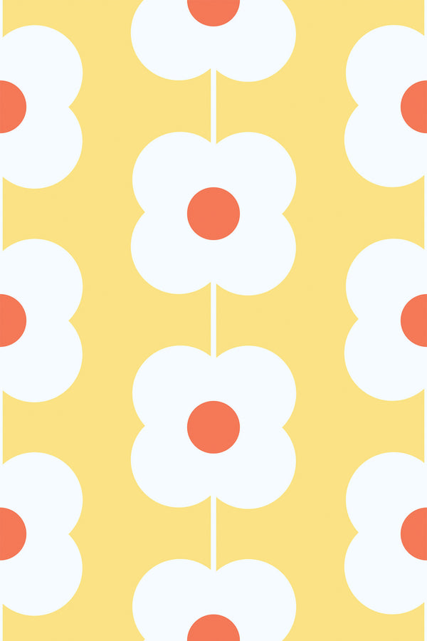 yellow floral line wallpaper pattern repeat