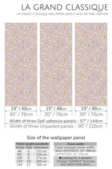 flying daisies peel and stick wallpaper specifiation