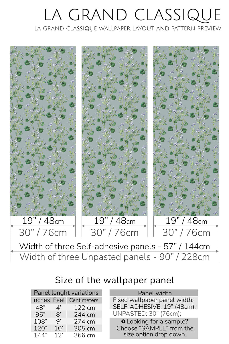 hand drawn flowers peel and stick wallpaper specifiation