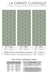 geometric floral art deco peel and stick wallpaper specifiation