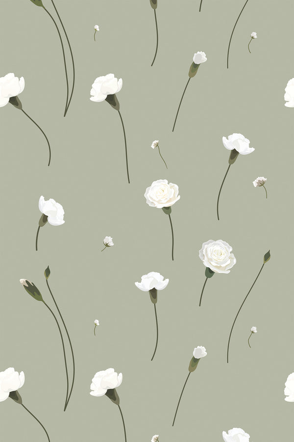 carnation flowers wallpaper pattern repeat