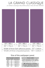 solid dusty purple peel and stick wallpaper specifiation