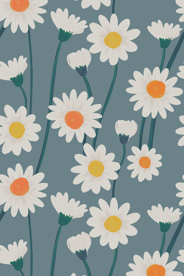 daisy field wallpaper pattern repeat