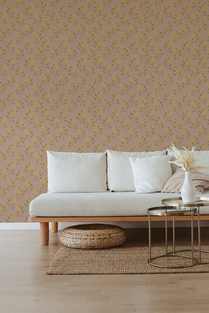 self stick wallpaper fall flowers pattern living room elegant sofa coffee table