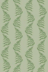 Green fern pattern forms vertical, wavy stripes on a light green background with intricate foliage detail in a repeating design, ideal for creating a nature-inspired look. Peel and stick removable wallpaper.