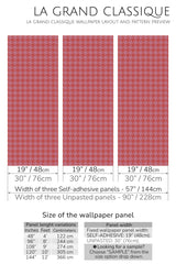 red houndstooth peel and stick wallpaper specifiation