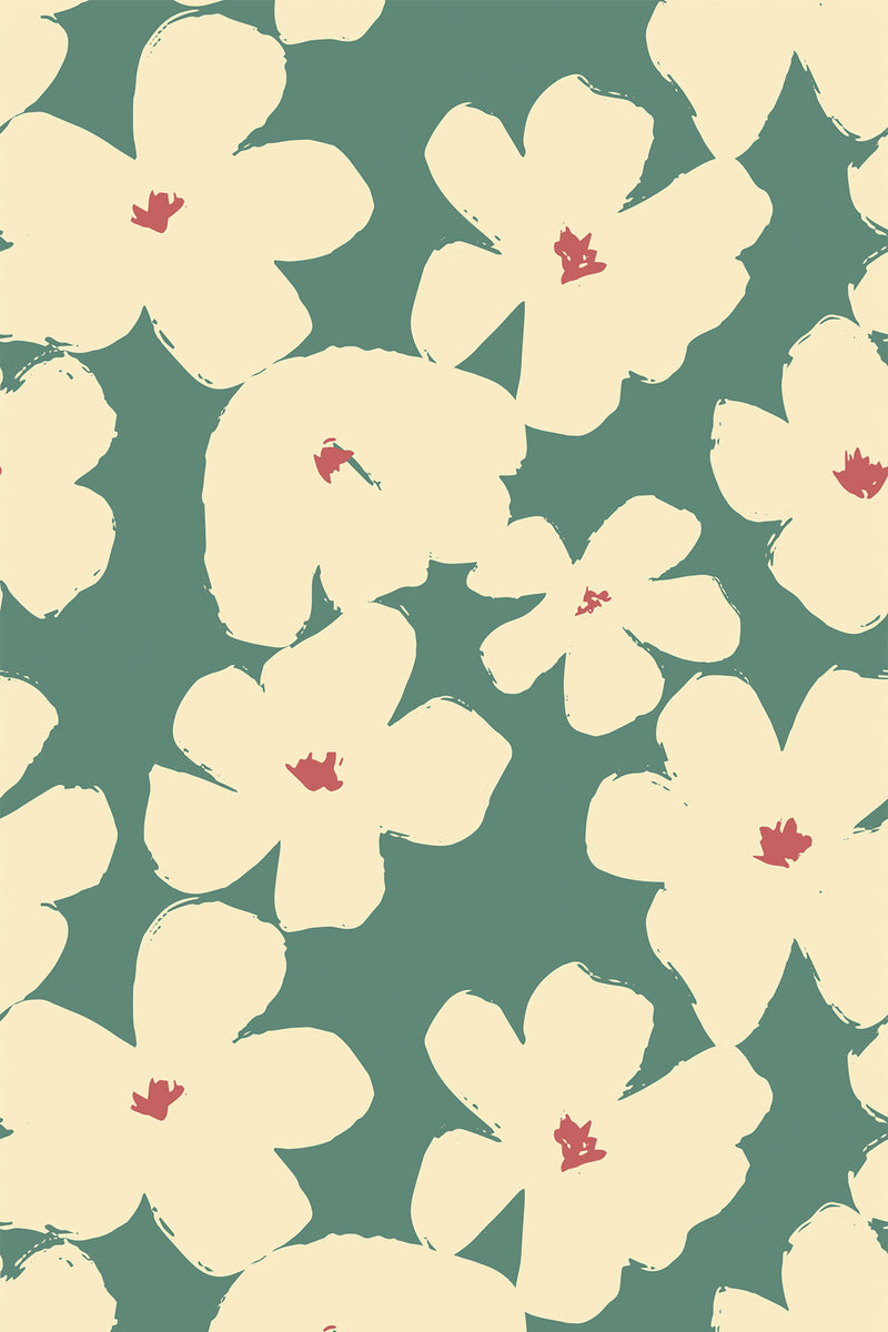 floral sage nursery wallpaper pattern repeat