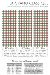 autumn plaid peel and stick wallpaper specifiation