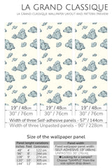 vintage clouds peel and stick wallpaper specifiation