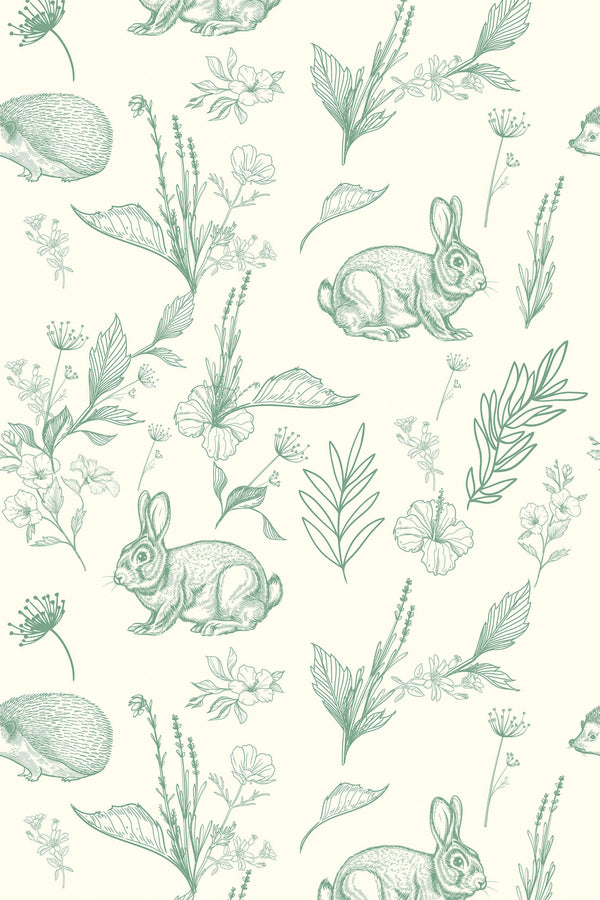 sage nursery forest wallpaper pattern repeat