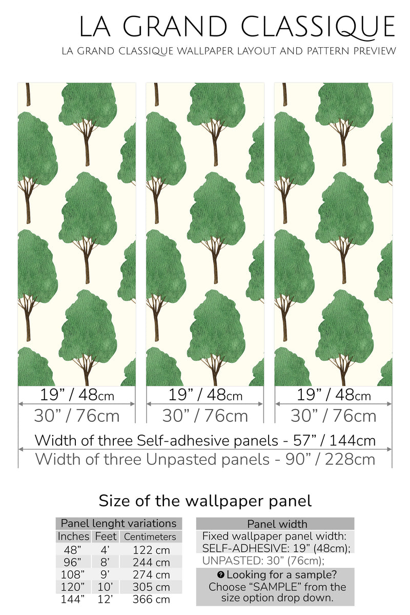 watercolor forest peel and stick wallpaper specifiation