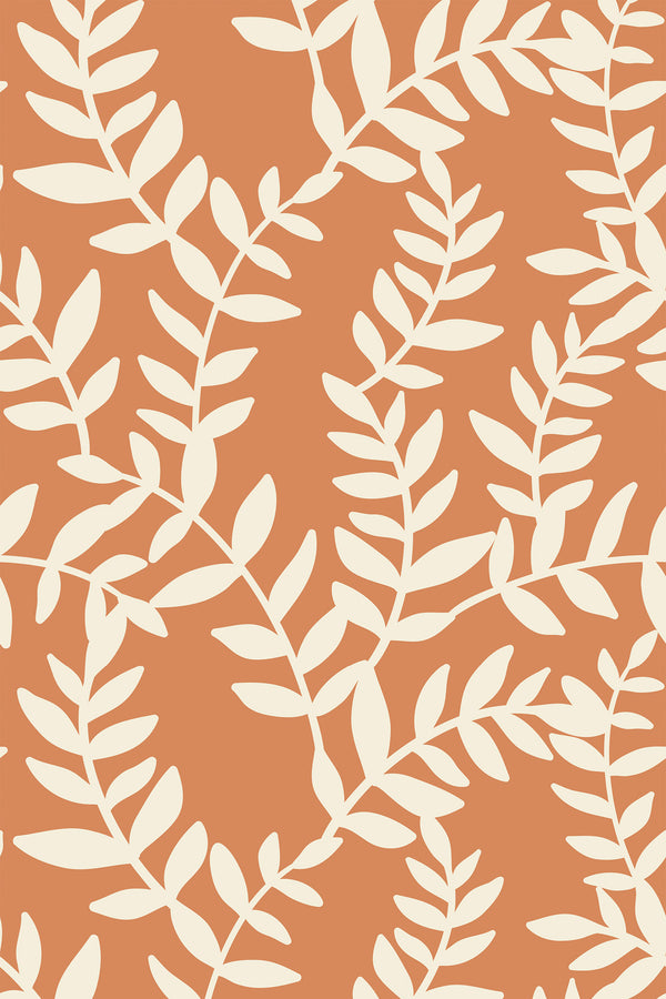 neutral leaf bush wallpaper pattern repeat