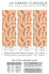 neutral leaf bush peel and stick wallpaper specifiation