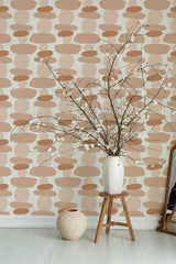 decorative plant vase wooden stool living room boho dot stacks decor