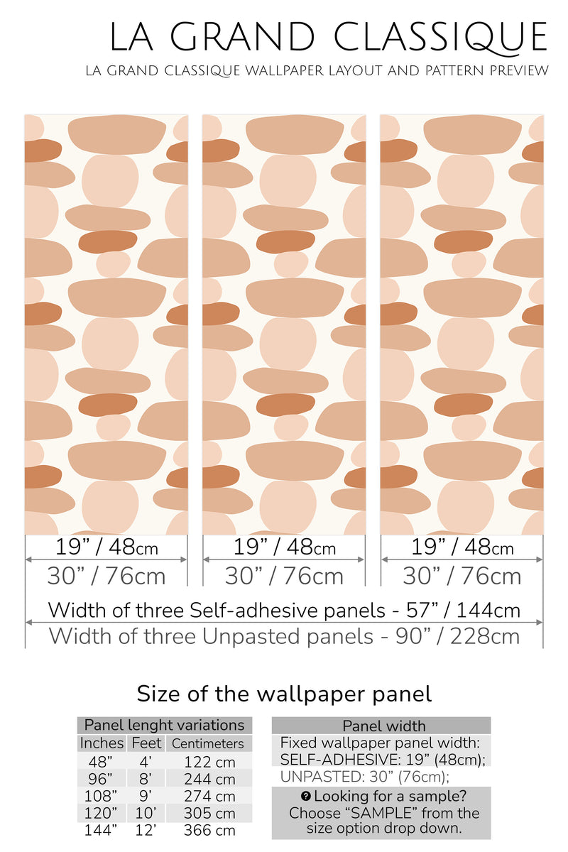 boho dot stacks peel and stick wallpaper specifiation