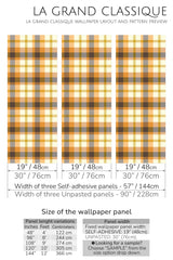 orange autumn plaid peel and stick wallpaper specifiation