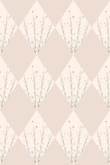 neutral floral diamond wallpaper pattern repeat