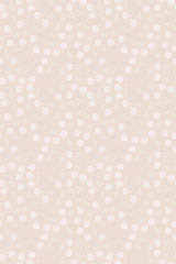 Beige wallpaper with a pattern of white staggered dots, giving a playful and modern vibe, titled 'Funky dots' as a peel and stick removable wallpaper.
