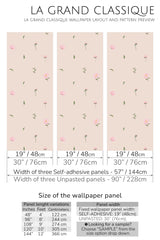 nursery roses peel and stick wallpaper specifiation