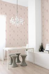 self adhesive wallpaper minimal flying flowers pattern dining room table chandelier home decor
