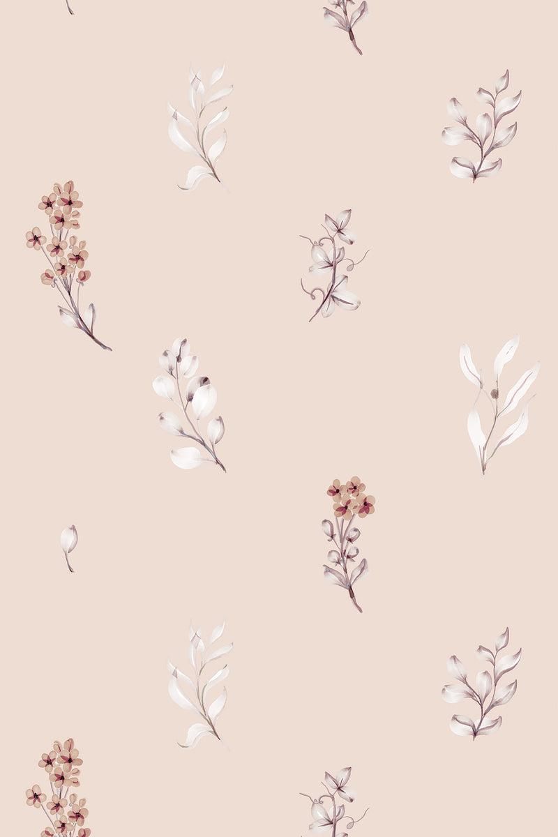 minimal flying flowers wallpaper pattern repeat
