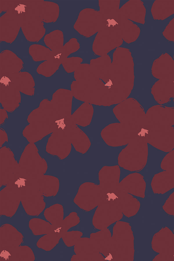 brush stroke flowers wallpaper pattern repeat