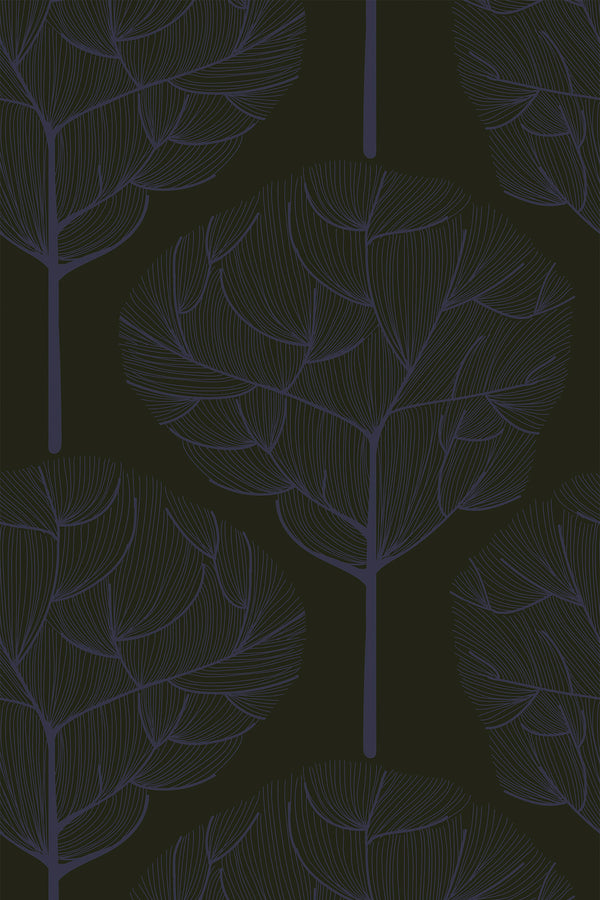 Dark blue oak trees