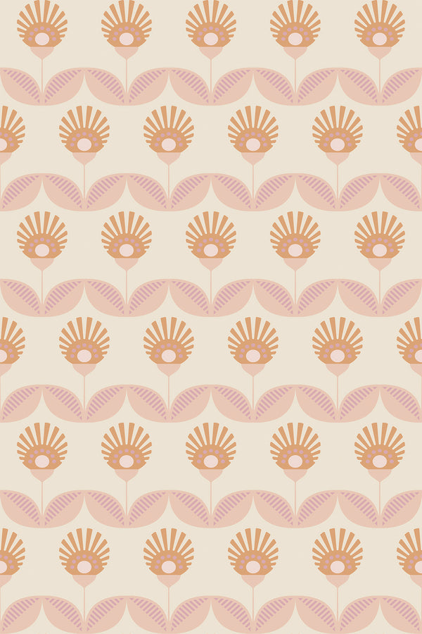 geometric retro flower wallpaper pattern repeat