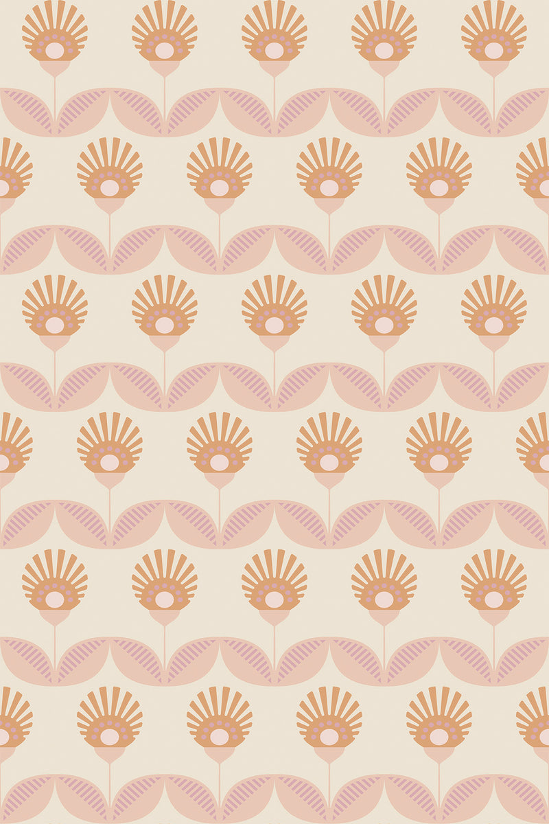 geometric retro flower wallpaper pattern repeat