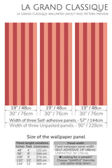 pink and red stripes peel and stick wallpaper specifiation