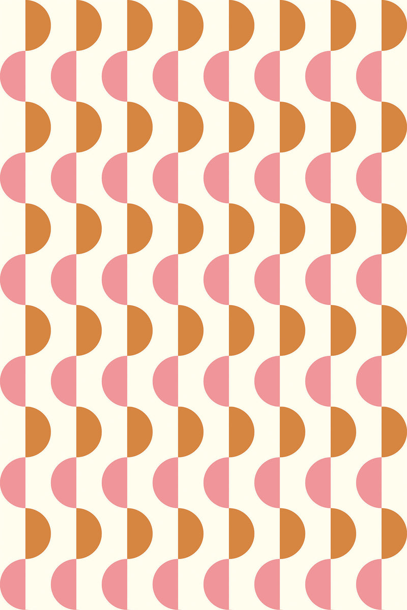 mid-century half circles wallpaper pattern repeat
