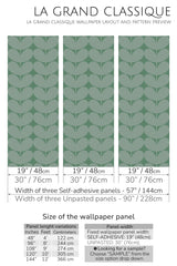 green aesthetic leaves peel and stick wallpaper specifiation