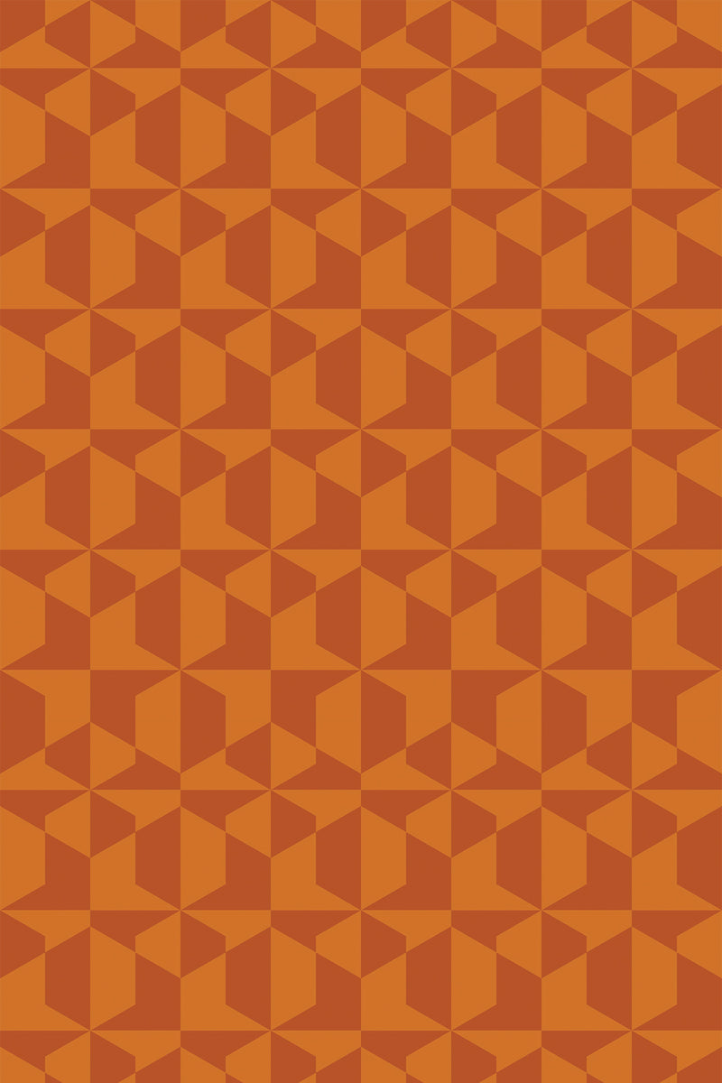 burnt orange geometry wallpaper pattern repeat