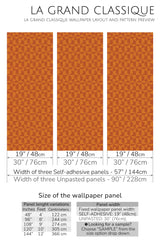 burnt orange geometry peel and stick wallpaper specifiation