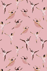 pink inclusive ballerina wallpaper pattern repeat