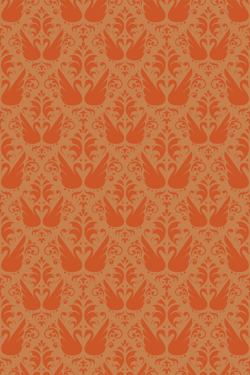 orange swan wallpaper pattern repeat