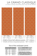 orange swan peel and stick wallpaper specifiation