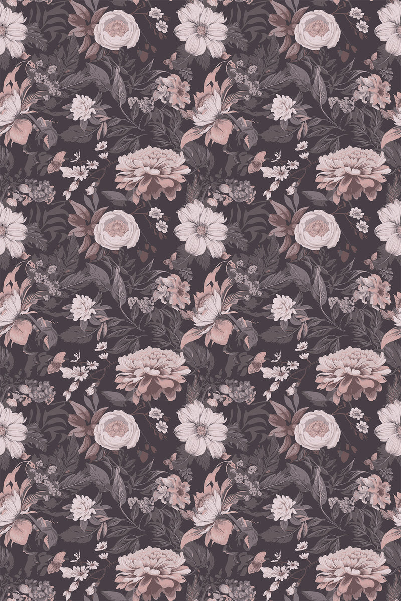 washed out floral wallpaper pattern repeat