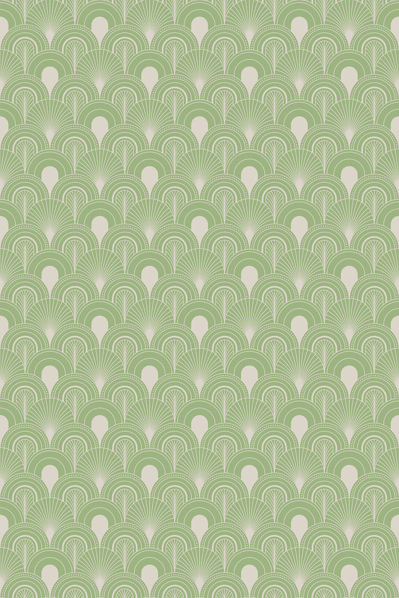 olive art deco wallpaper pattern repeat