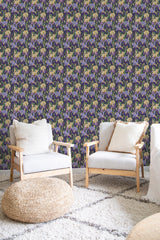 cozy living room soft armchairs pillows bold iris wall decor