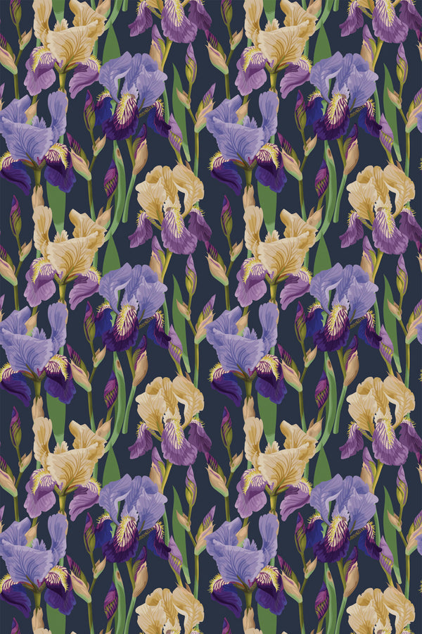 bold iris wallpaper pattern repeat