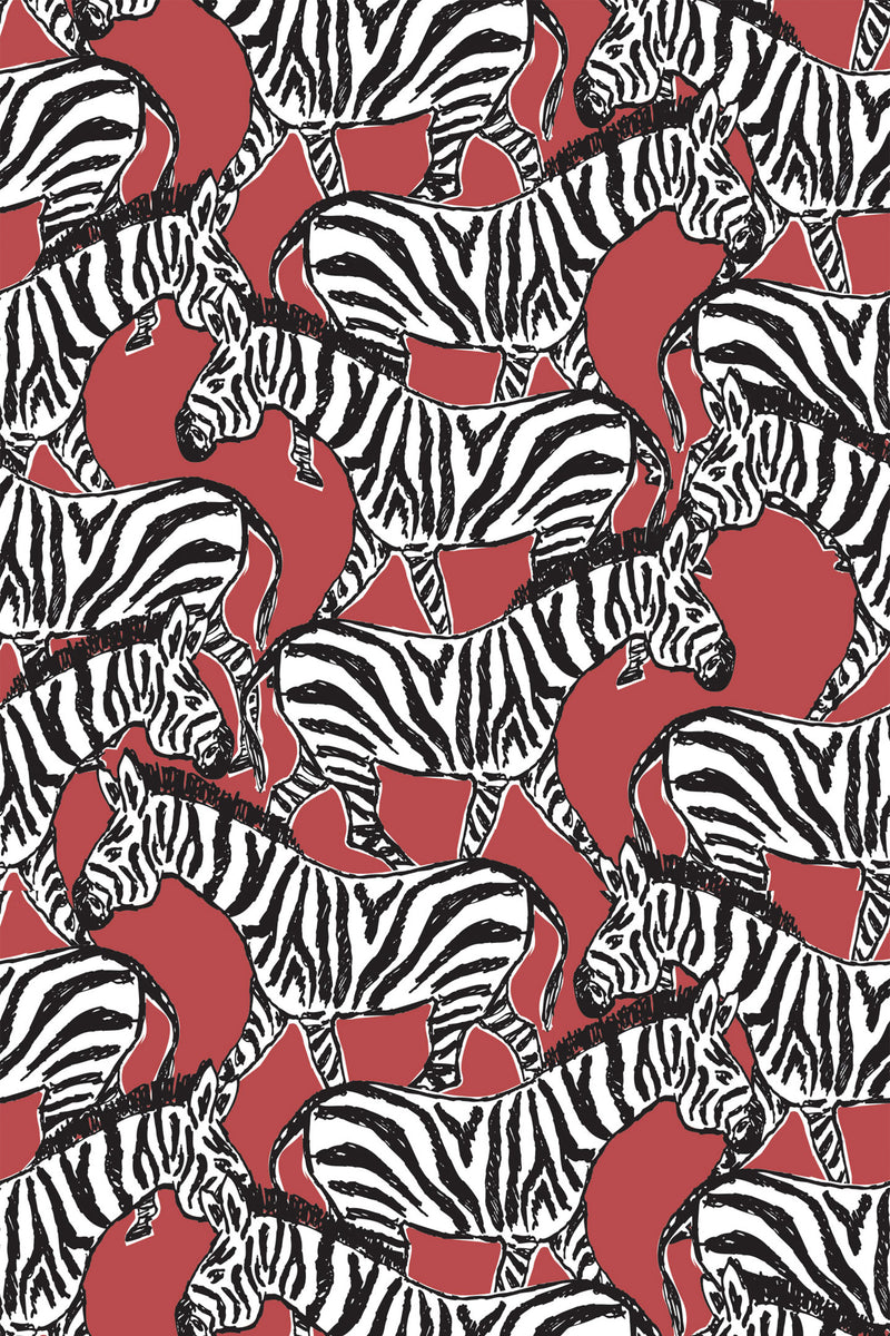 red zebra wallpaper pattern repeat