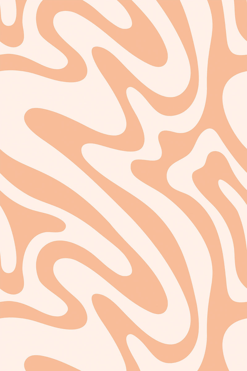 peach funky wave wallpaper pattern repeat