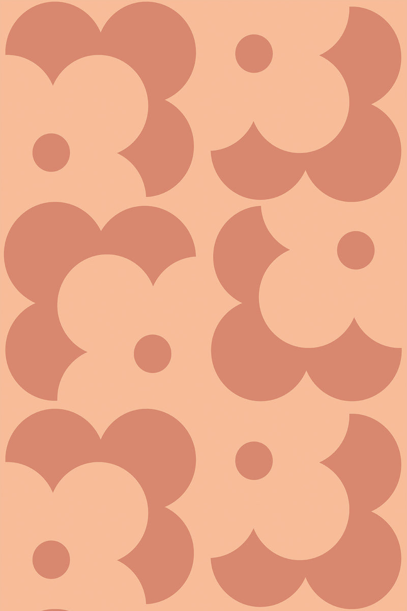 peachy simple retro wallpaper pattern repeat