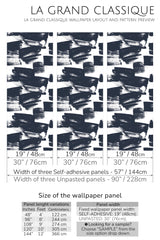navy brush strokes peel and stick wallpaper specifiation