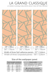 peachy line peel and stick wallpaper specifiation